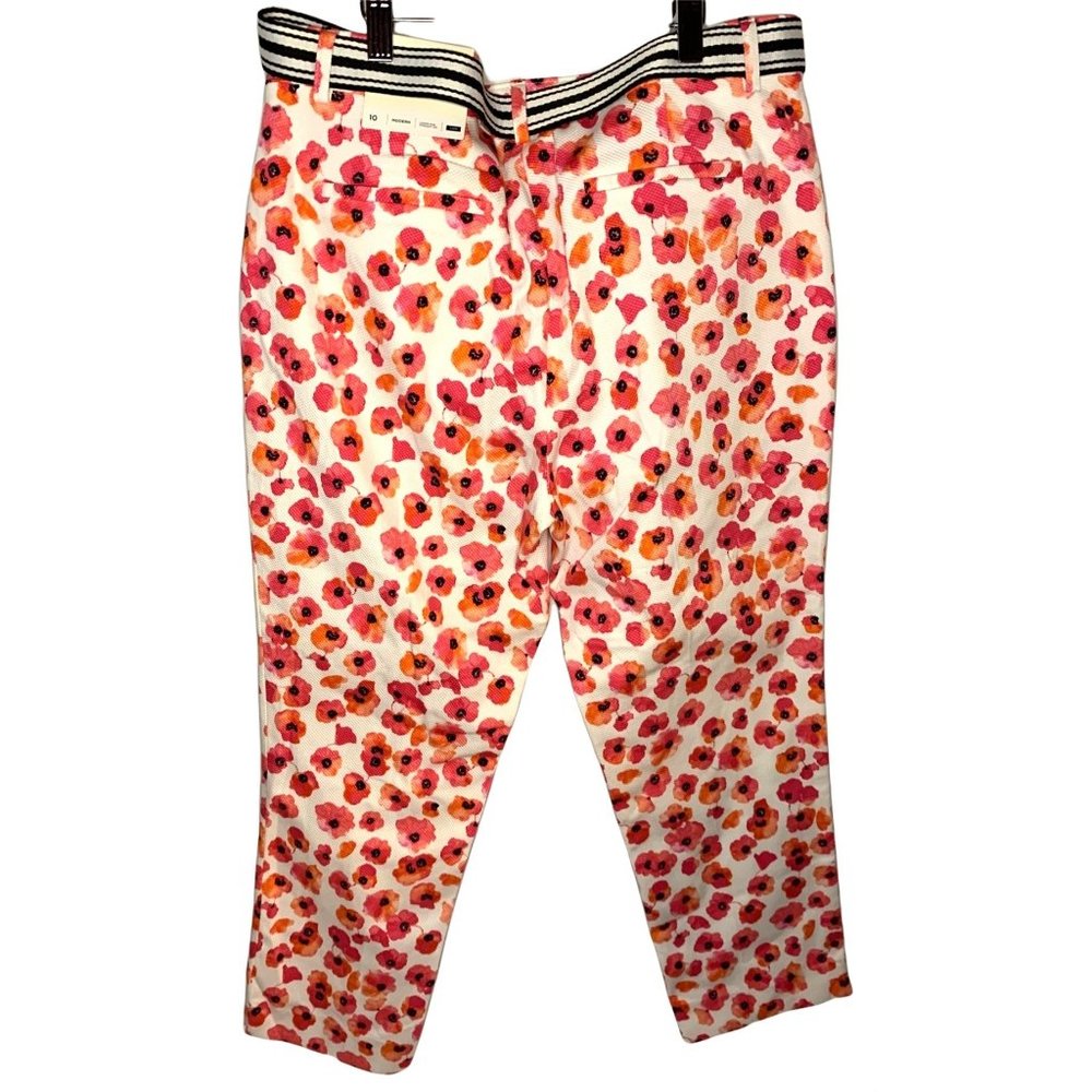 Rafaella Passion Pink Watercolor Pansies Print Capris Size 10 - Picture 2 of 3